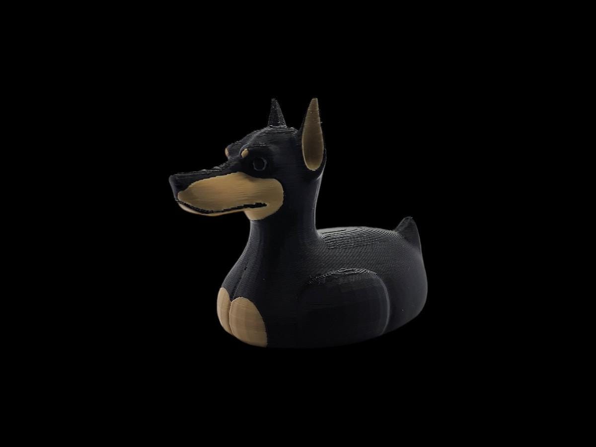 Doberman Duck Jeep Ducking Collection Black Tan Design Jeep Duck Dog Lovers Collectible Custom Breed Details