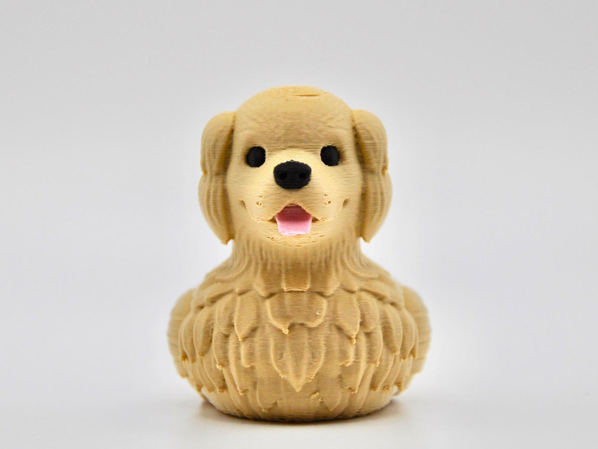 Golden Retriever Duck Jeep Ducking Collection Tan Color Custom Design Happy Expression Textured Fur Details
