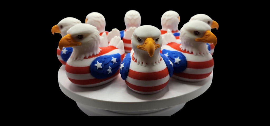 Car Dashboard Duck Patriotic Design Collection American Flag Pattern Eagle Head Detail Waterproof Construction Vehicle Display Item Jeep Ducking Gift Premium Quality Build Special Edition Cruise Line Souvenir Collection Piece cruise line ducks