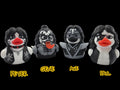 Kiss Duck Figurine Collection Rock Band Member Display Piece Black White Makeup Design Collectible Music Fan Gift