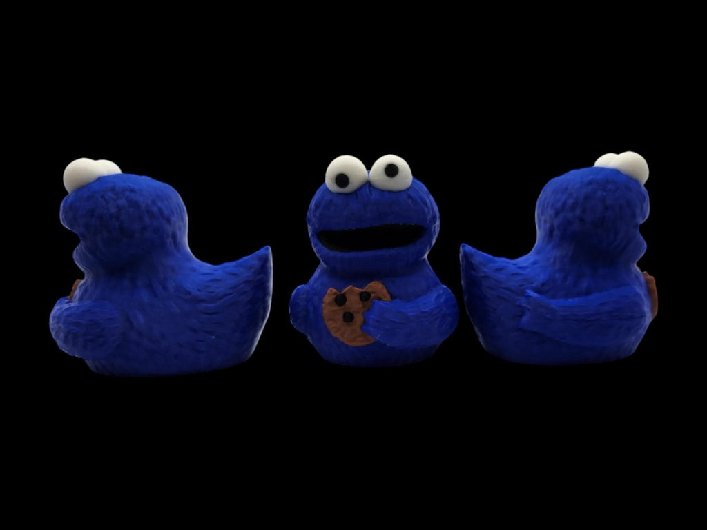 Dashboard Decoration Cookie Monster Duck Blue Design Rubber Toy Sesame Street Character Novel Gift Collection Bathroom Decor