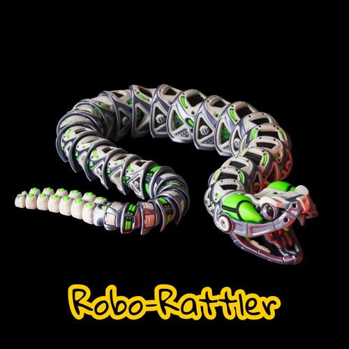 Articulated Robo-Rattler Snake Figure Desk Toy Model Realistic Reptile Display Piece  Bendable Design Item Fidget Stress
