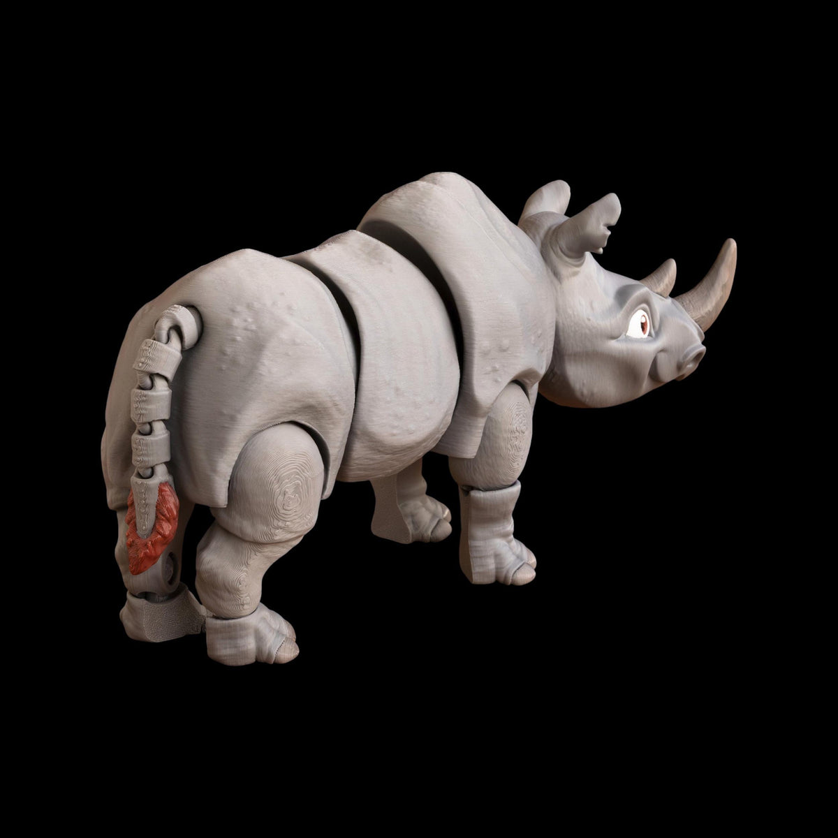 Poseable Rhinoceros Figure Articulated Joints Design Collectible Animal Toy Safari Themed Decoration