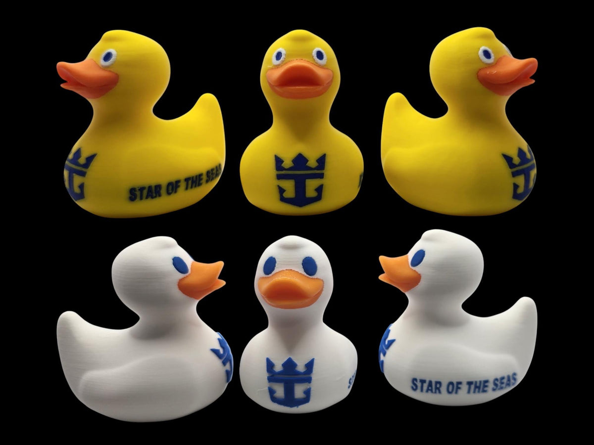 Custom Cruise Ship Duck Royal Caribbean Collection  Maritime Display Piece Three D Printed Plastic Design Anchor Crown Logo