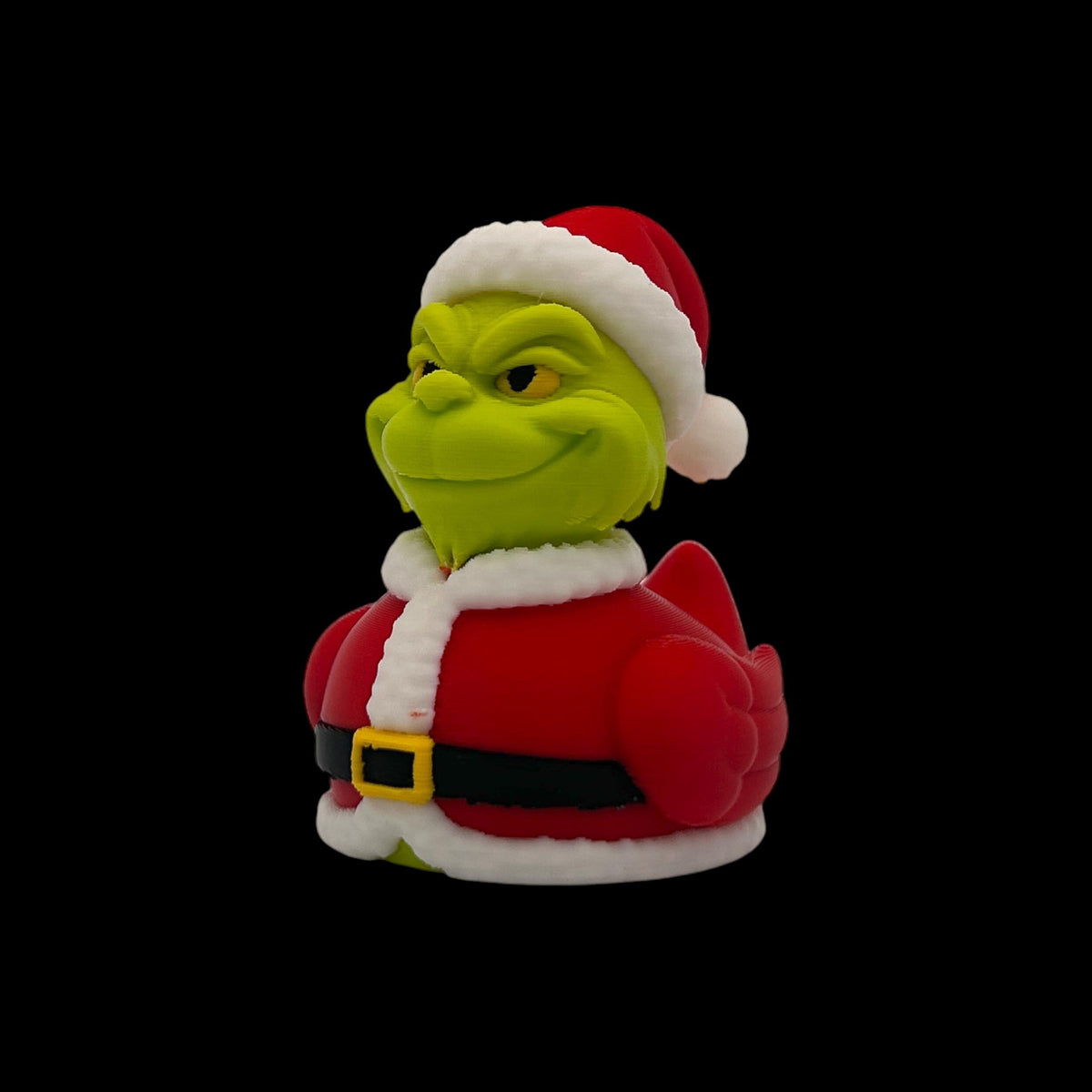 Green Character Duck Grinch Figurine Santa Outfit Design Christmas Decoration Holiday Gift Idea Perfect Present