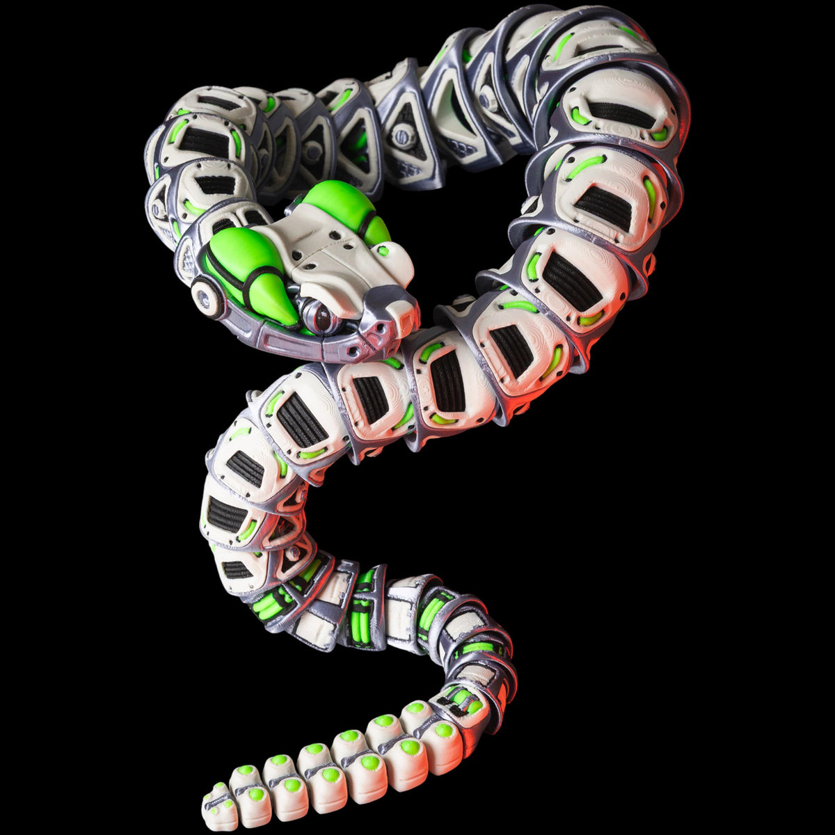 Articulated Robo-Rattler Snake Figure Desk Toy Model Realistic Reptile Display Piece  Bendable Design Item Fidget Stress