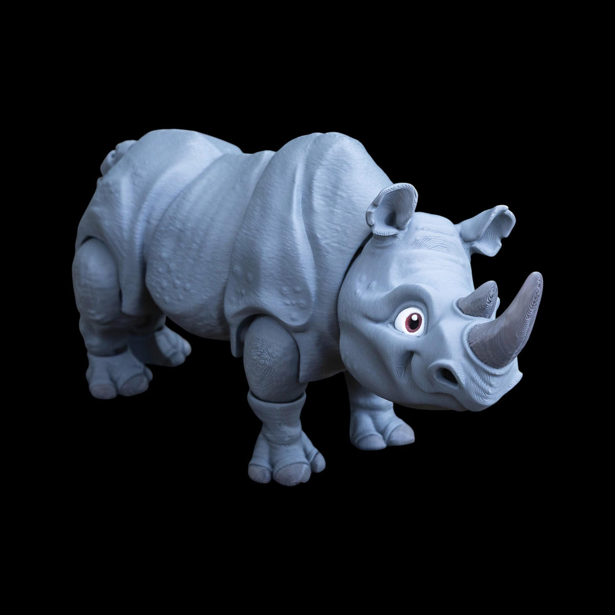 Articulated Rhinoceros Toy Animal Figure Joint Design Desk Decoration Display Piece Collectible Item Grey Model Safari