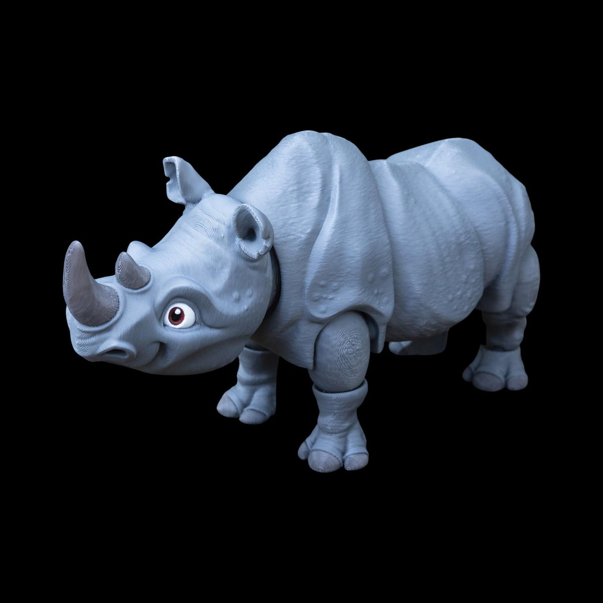 Articulated Rhinoceros Toy Animal Figure Joint Design Desk Decoration Display Piece Collectible Item Grey Model Safari