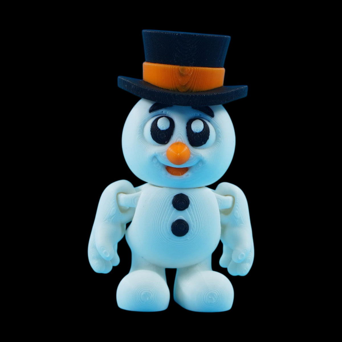3D Printed Christmas Figurine Articulated Character Design Holiday Decoration Collection Movable Parts Feature PLA Plus Material Santa Snowman Elf Characters Dangling Feet Detail Desktop Size Ornament Festive Display Item Holiday Collector