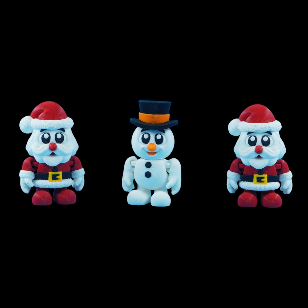 Holiday Desk Ornament Christmas Decoration Piece Articulated Character Design Movable Figurine Collection Santa Snowman Elf Set Dangling Feet Feature Festive Desktop Display Winter Holiday Accent 3D Printed Creation Christmas Collector Item