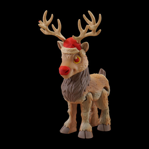 Christmas Decoration Articulated Reindeer Set Holiday Desk Ornament Festive Figurine Collection Bendable Deer Toy Winter Display 3D Printed Design Movable Parts Collectible Animal Figure Santa Character Theme Multiple Designs Holiday Gift