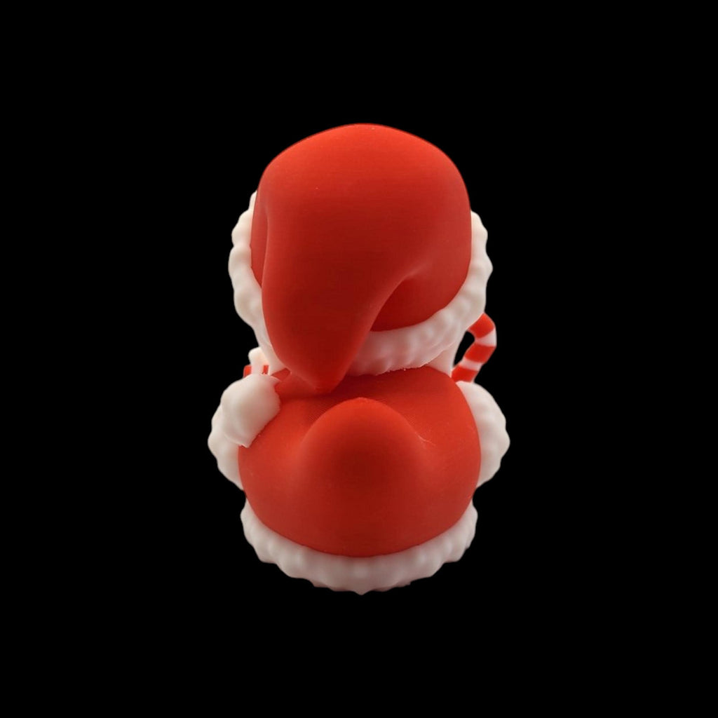 Collectible Duck Series Christmas Santa Figurine Yellow Body Red Outfit Holiday Character Decoration Small Size Display Desktop Accessory Office Ornament Festive Season Collection Winter Holiday Theme 3D Printed Design Premium Quality