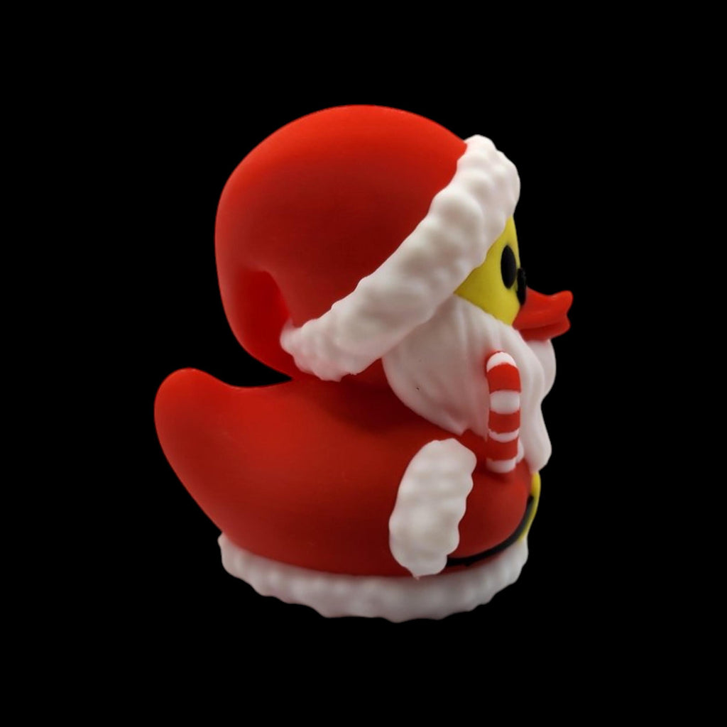 Office Desk Accessory Christmas Duck Figurine Santa Decoration Yellow Body Red Hat White Beard Holiday Ornament Small Size Display Festive Work Environment Desktop Collection Novelty Gift Item Coworker Present Secret Santa Exchange 3D