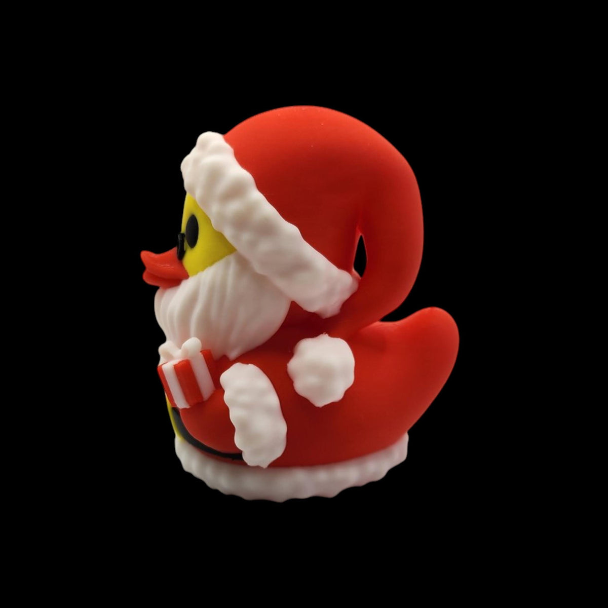 Novelty Gift Duck Christmas Figurine Santa Claus Character Yellow Body Holiday Decoration Desktop Ornament Cute Collectible Item Office Accessory Winter Season Display Festive Decoration 3D Printed Design Premium Material Construction Red
