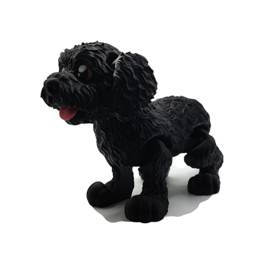 Miniature Goldendoodle Statue Realistic Dog Figurine Detailed Canine Art Textured Fur Representation Floppy Ears
