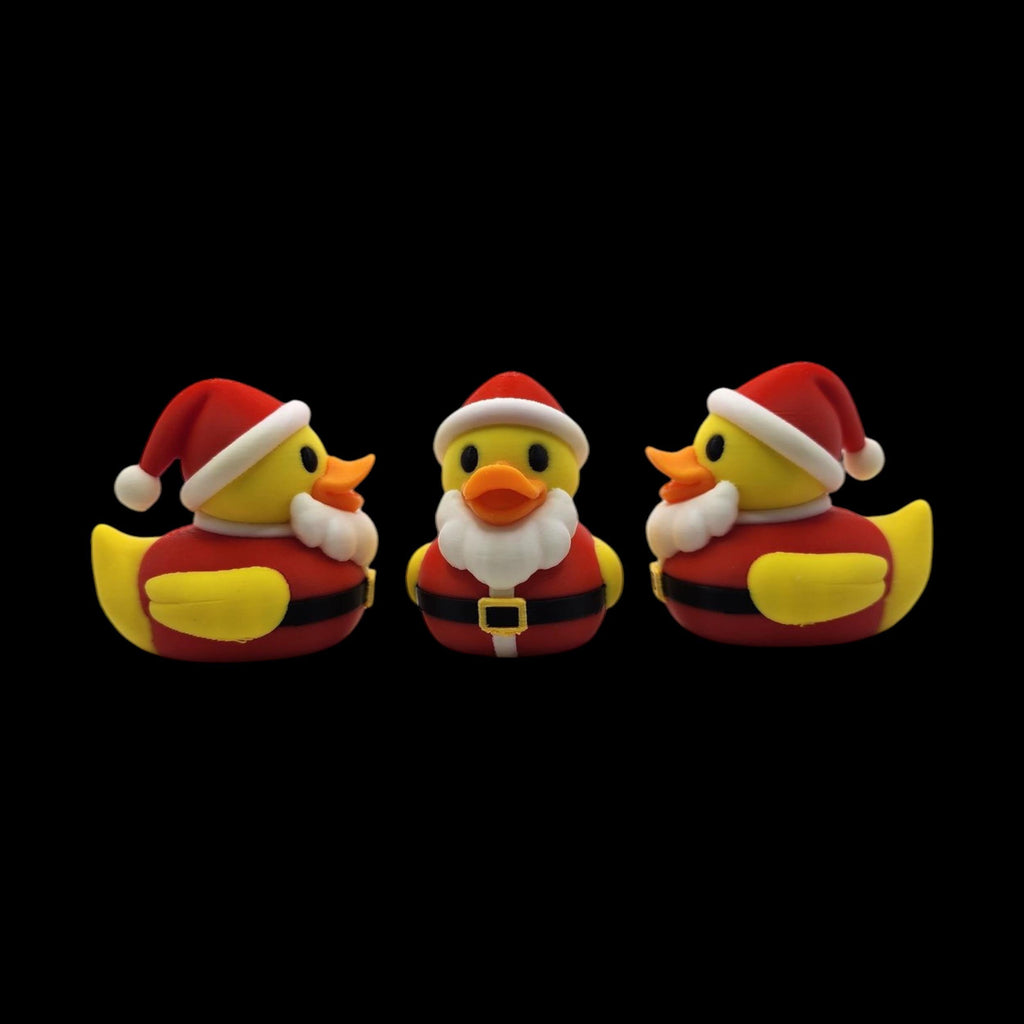 Collectible Christmas Duck Santa Claus Figurine Holiday Decoration Gift Bathroom Decor Festive Bathtub Toy Display Piece Christmas Tree Ornament Stocking Stuffer Present Winter Season Home Accent Unique Collection Item Novelty Design PLA