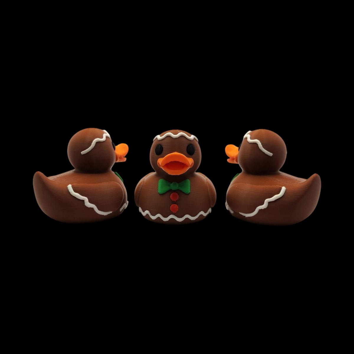 Gingerbread Duck Bath Toy, 3D Printed Holiday Decoration for Fun