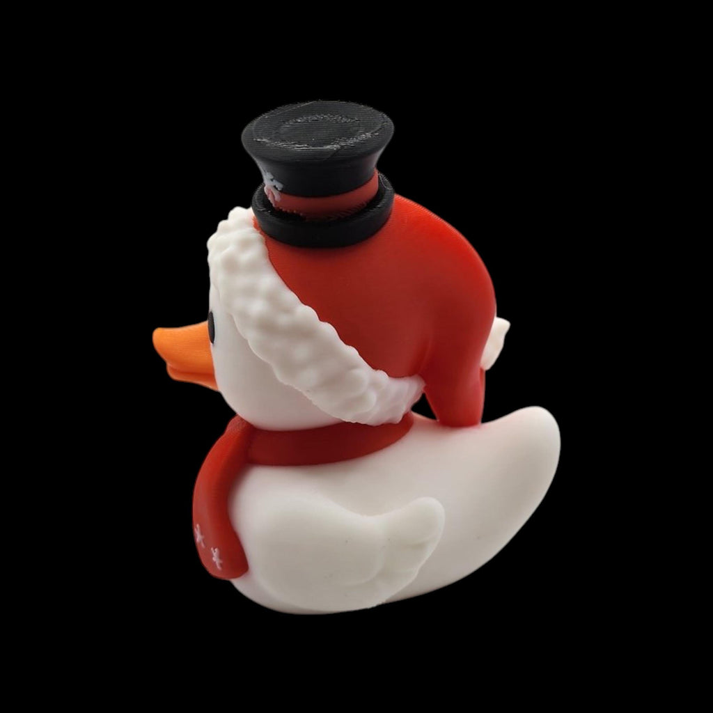 Christmas Duck Collectible Snowman Figure Holiday Decoration Winter Display Animal Figurine Tabletop Centerpiece Seasonal