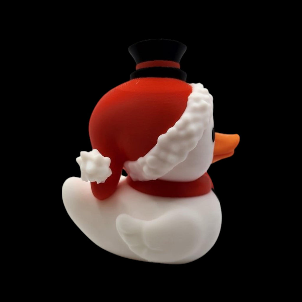 Winter Display Christmas Duck Snowman Figure Holiday Decoration Collectible Animal Figurine Tabletop Centerpiece