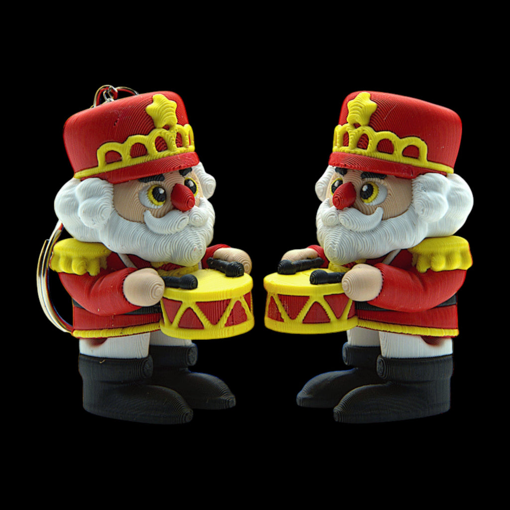 Christmas Stocking Stuffer Articulated Nutcracker Keychain Holiday Gift Idea Small Present Miniature Santa Figure Festive Character Design Movable Arms Posable Creation Premium Quality Construction Handmade Holiday Accessory Winter