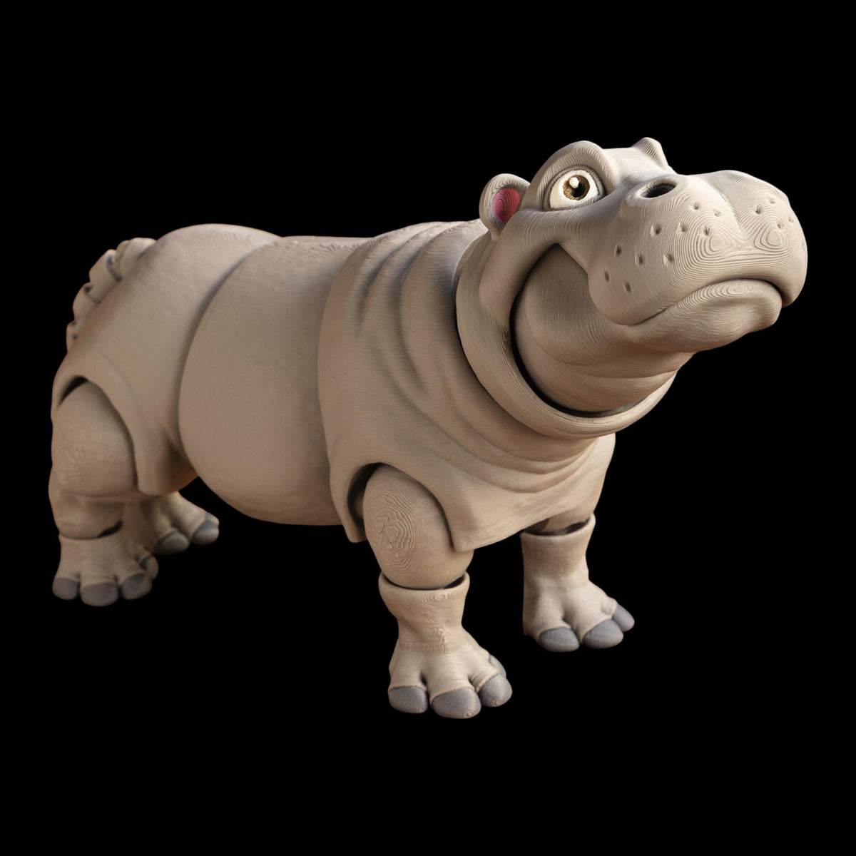 articulated hippo figure, figure desk decoration, decoration christmas gift, gift idea stocking, stocking stuffer toy, toy animal collection, collection display item, item holiday decor, decor santa hat, hat hippo model, model movable mouth, mouth flexible joint