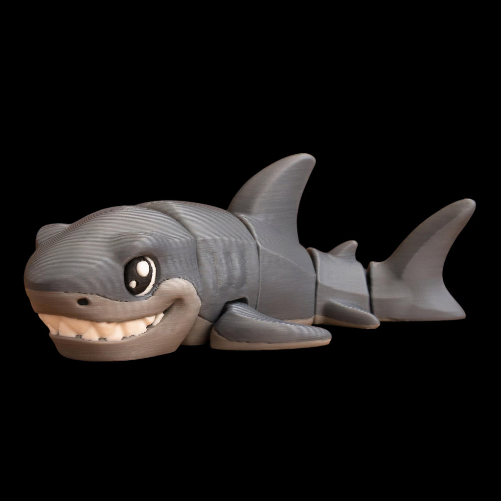articulated shark toy, toy marine animal, animal desk decoration, decoration office accessory, accessory great white, white shark figurine, figurine posable model, model ocean creature, creature display item, item fidget toy, toy collector gift, gift shark enthusiast