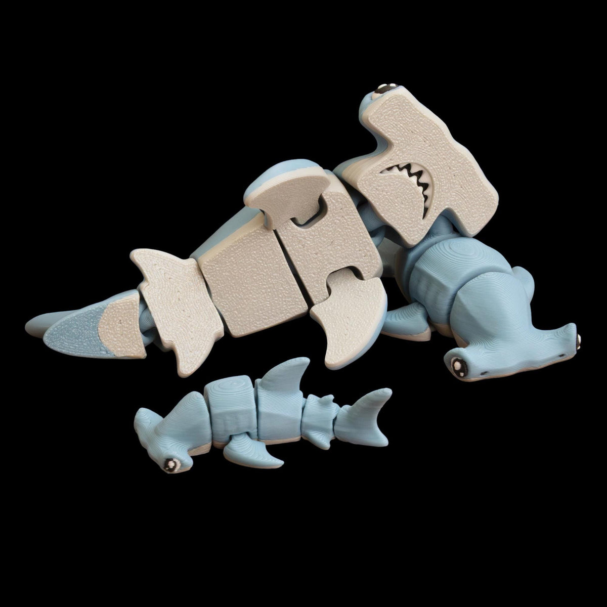 Educational Marine Model Articulated Hammerhead Shark Figure Movable Body Design Multiple Joints Construction Premium PLA