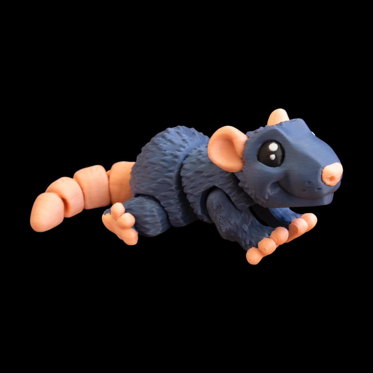 Articulated Rat Figurine, 3D Printed with Movable Joints Custom Colors - JM Designs