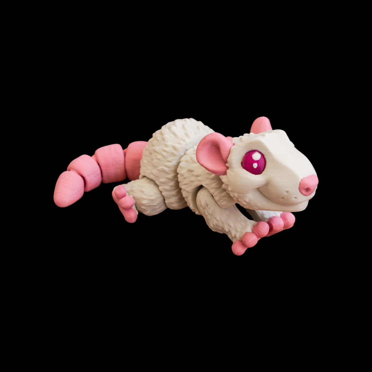 Articulated Rat Figurine, 3D Printed with Movable Joints Custom Colors - JM Designs
