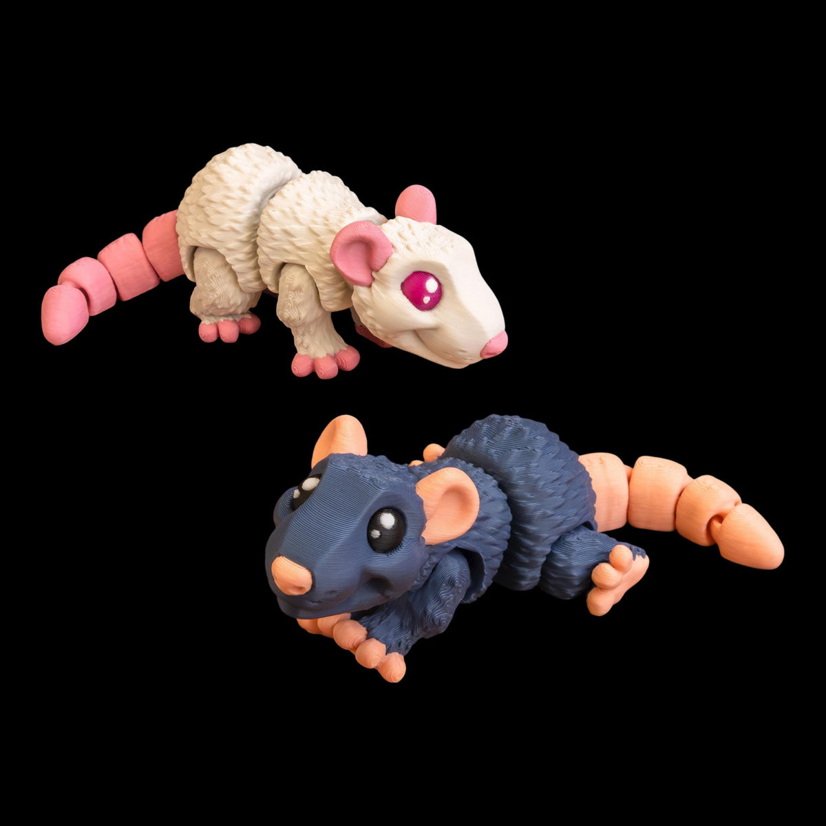 Articulated Rat Figurine, 3D Printed with Movable Joints Custom Colors - JM Designs