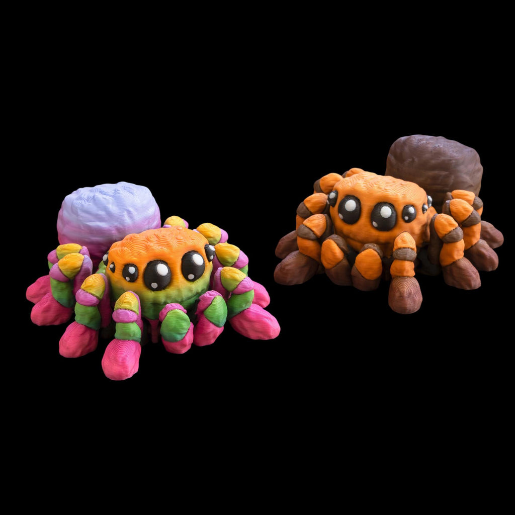 Articulated Spider Figurine 3D Printed Design Poseable Legs Cute Eyes Desktop Accessory Halloween Decoration Tabletop Display Colorful Options Miniature Creature Collection Premium PLA Material Movable Parts Unique Gift Idea Office Decor