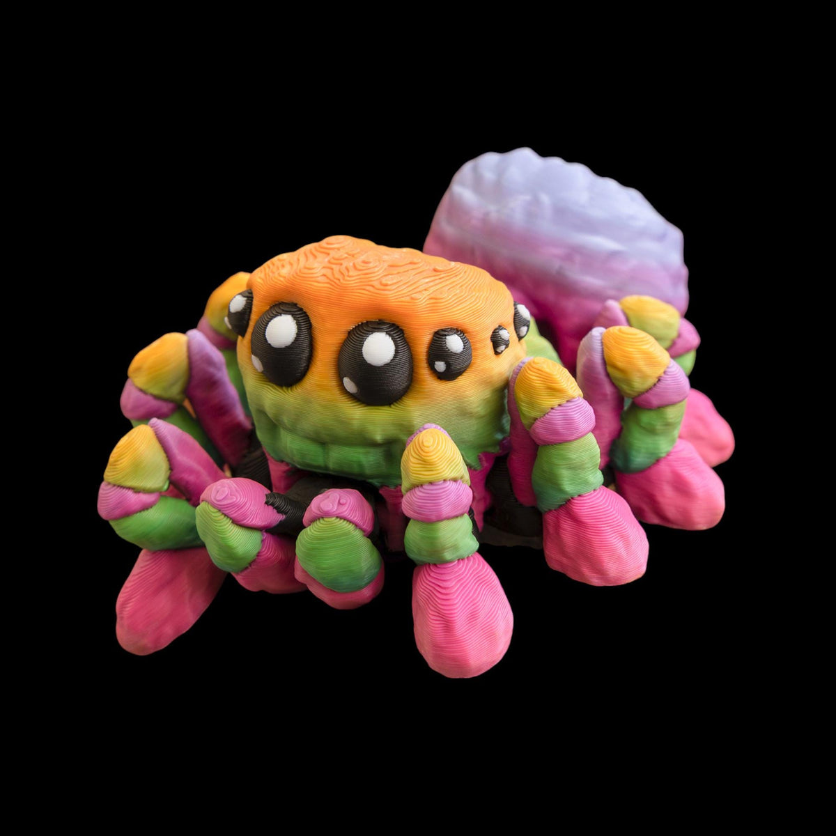 articulated spider figurine, figurine desk accessory, accessory halloween decoration, decoration cute design, design poseable toy, toy miniature creature, creature tabletop display, display colorful collectible, collectible movable legs, legs plastic model, model sensory item, item office decor