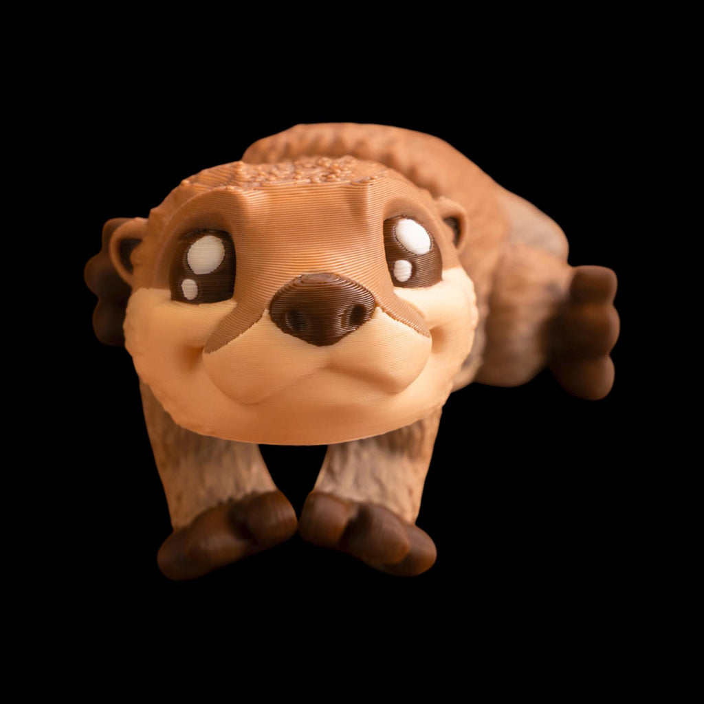 Wildlife Animal Figurine Mini Otter Model Nature Inspired Design Articulated Joints Feature Movable Limbs Construction