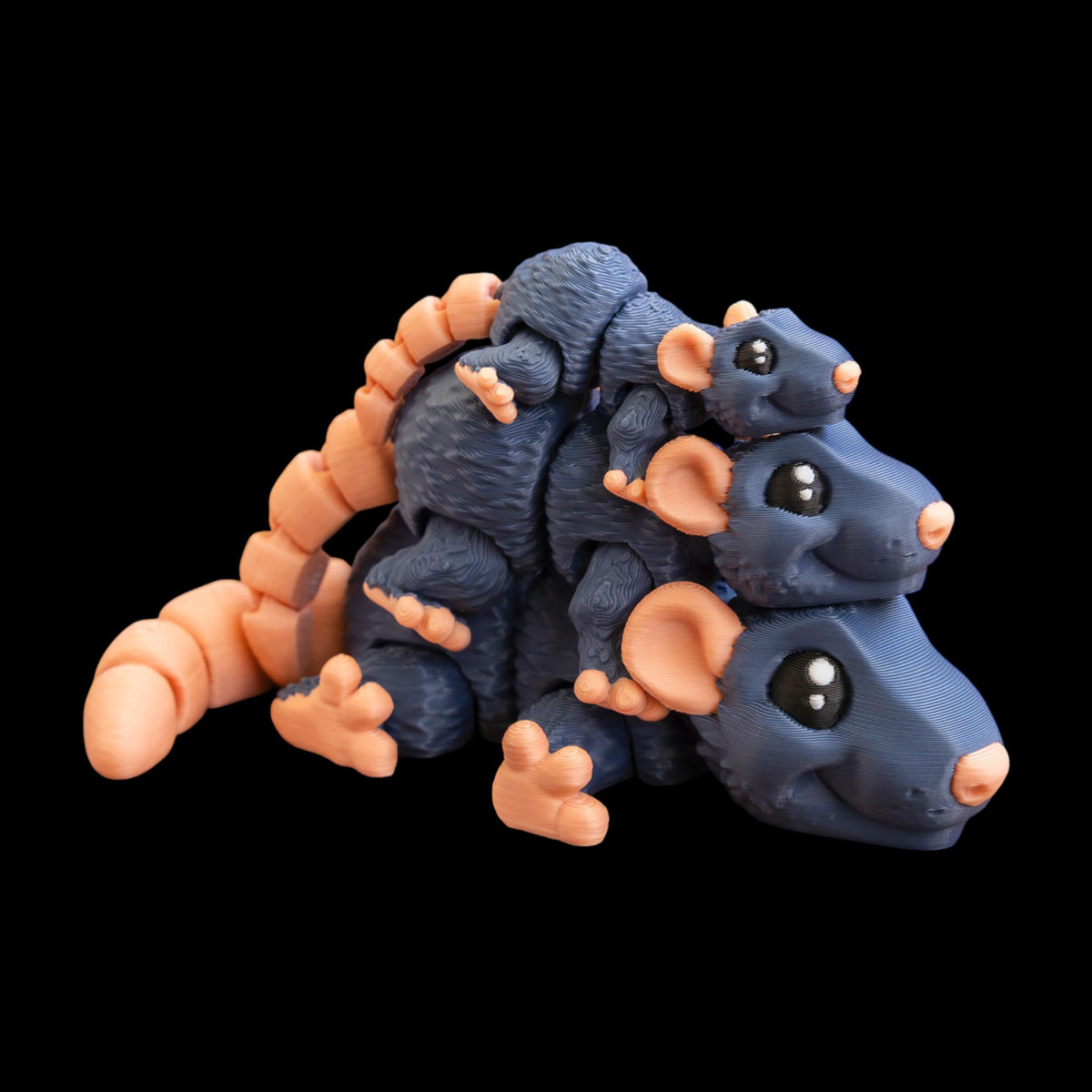 Articulated Rat Figurine, 3D Printed with Movable Joints Custom Colors - JM Designs