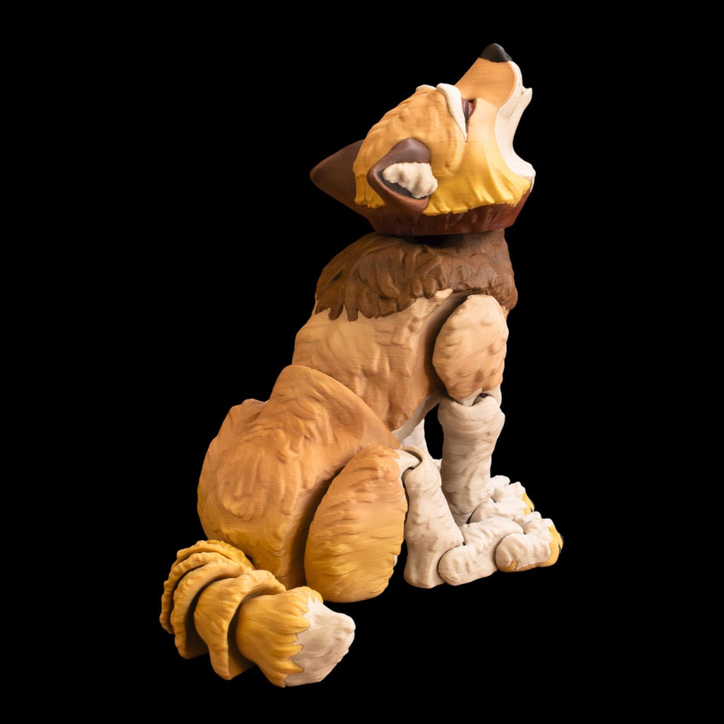 articulated wolf figurine, figurine desk decoration, decoration display piece,