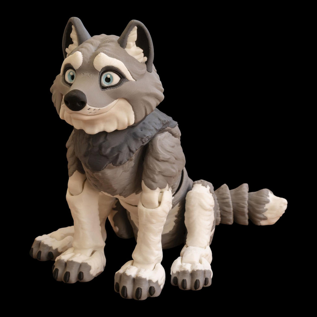 Desktop Wolf Decoration Articulated Figure Office Accessory Display Piece Collectible Model Posable Animal Design