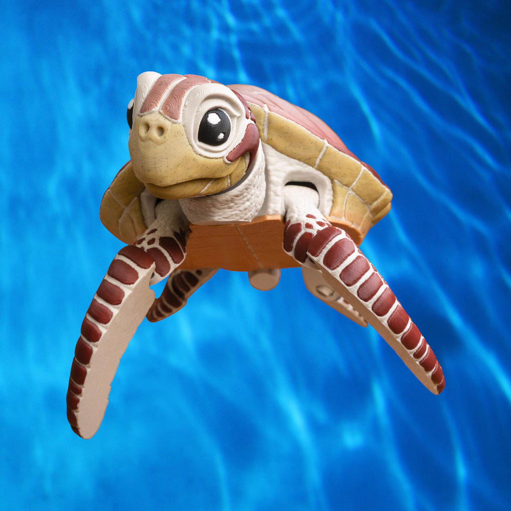 Movable Turtle Figure Articulated Sea Creature Premium Material Construction Three Size Options Color Variations Available Ocean Themed Desktop Ornament Marine Animal Collectible Coastal Home Decoration Office Desk Accessory Realistic