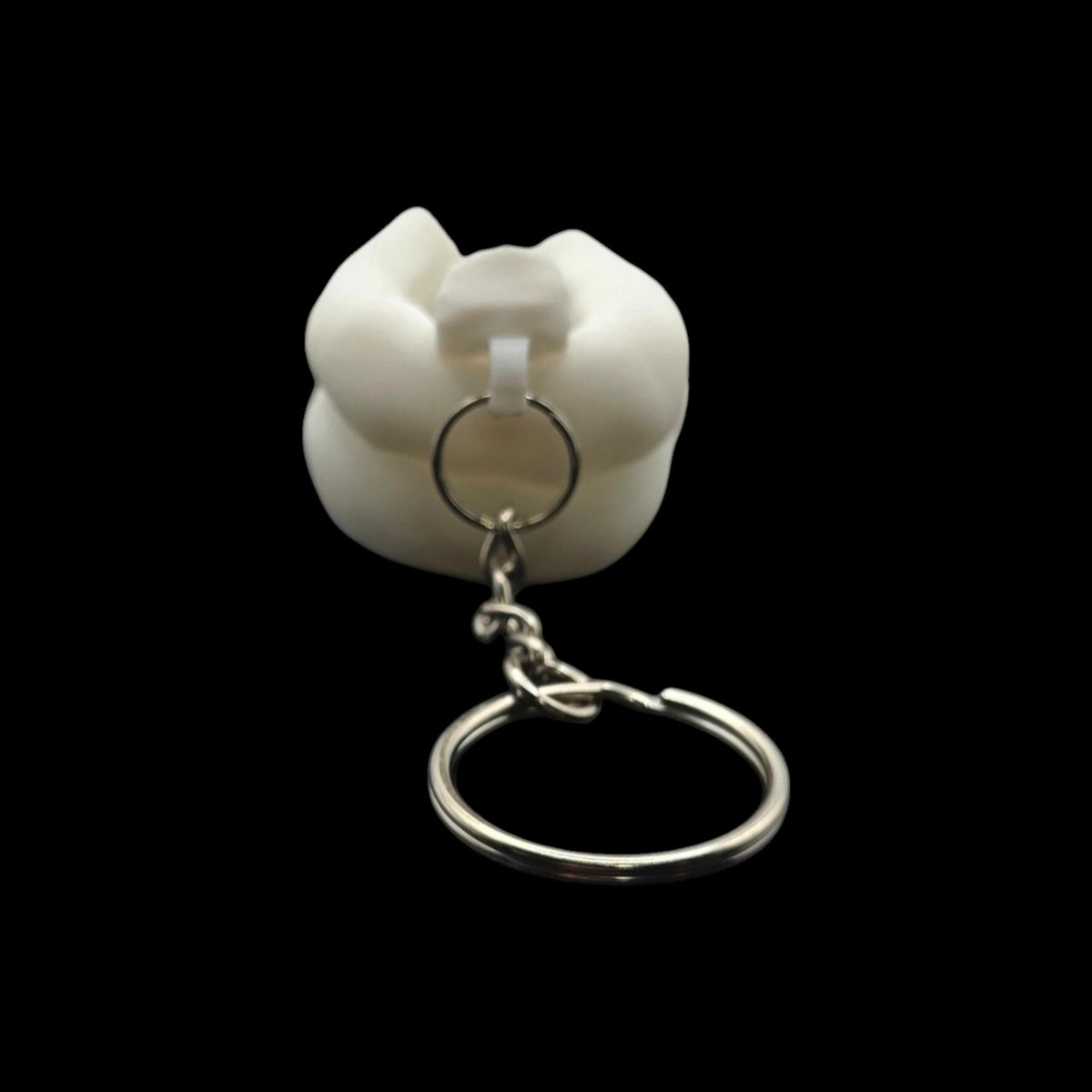 white Sitting Monkey Towel Animal Keychain Cruise Souvenir Charm Accessory Travel Memento Vacation Keepsake
