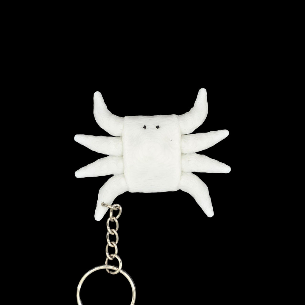 White Crab Towel Anima Keychain Accessory Beach Theme Nautical Bag Charm Cruise Line Souvenir