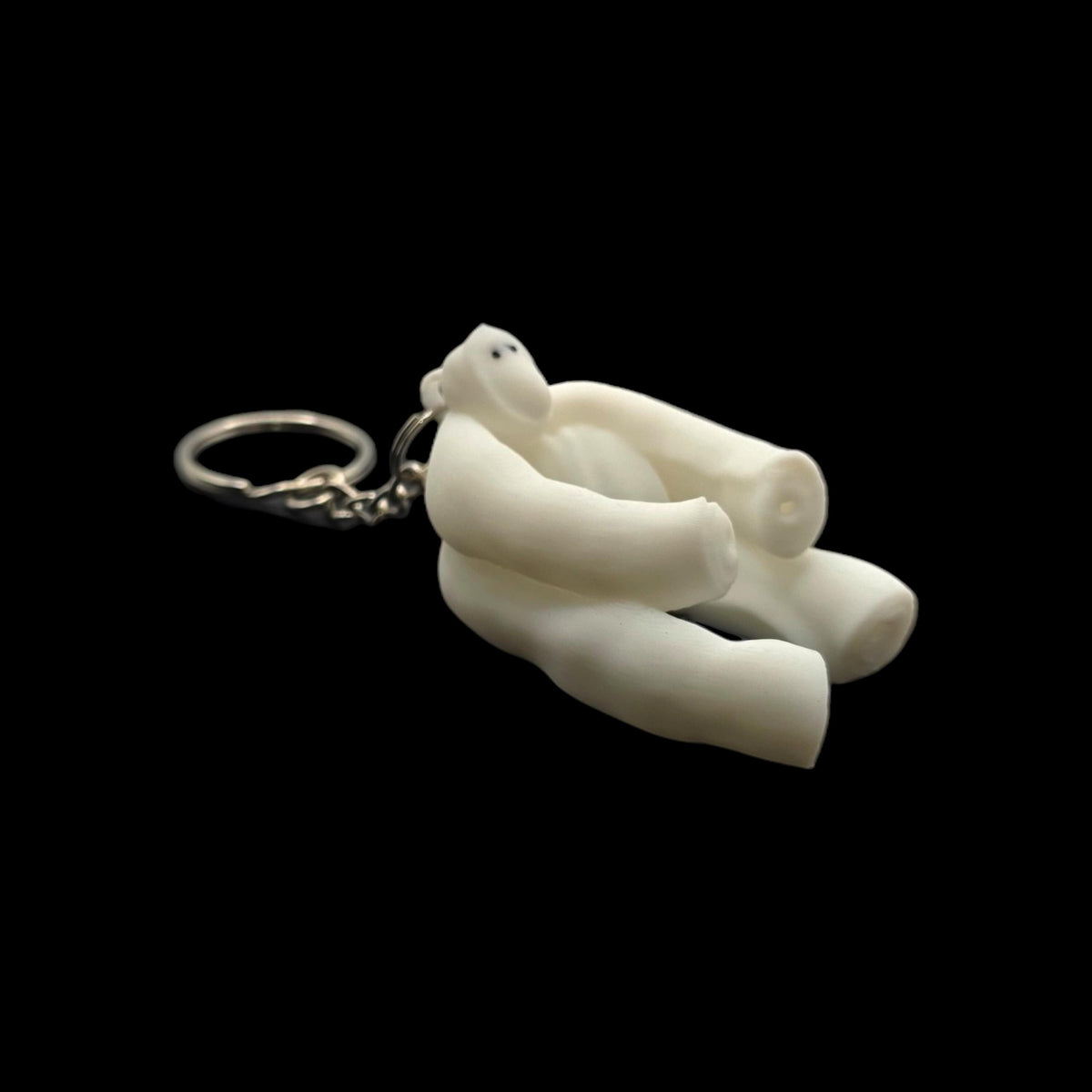 White Sitting Monkey Towel Animal Keychain Cruise Souvenir Charm Accessory Travel Memento Vacation Keepsake