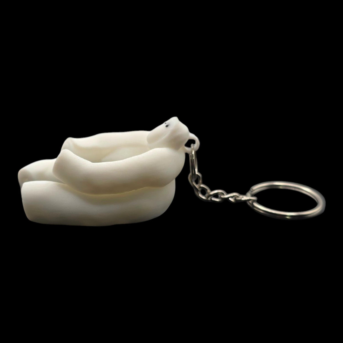 white Sitting Monkey Towel Animal Keychain Cruise Souvenir Charm Accessory Travel Memento Vacation Keepsake