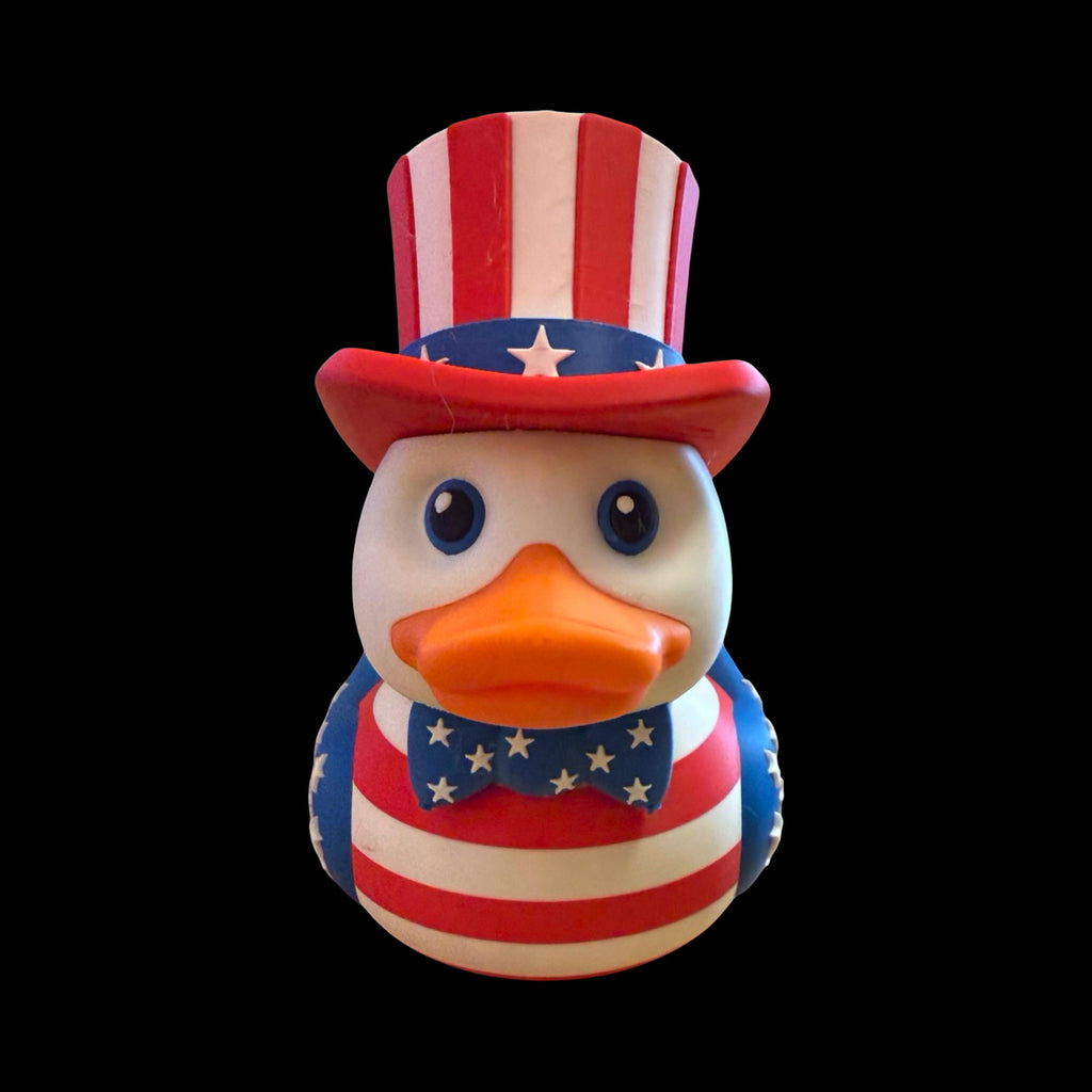 Adorable 4th of July DuckPatriotic USA Duck FigureAmericana Duck with Stars and StripesUncle Sam Duck DisplayStars Stripes