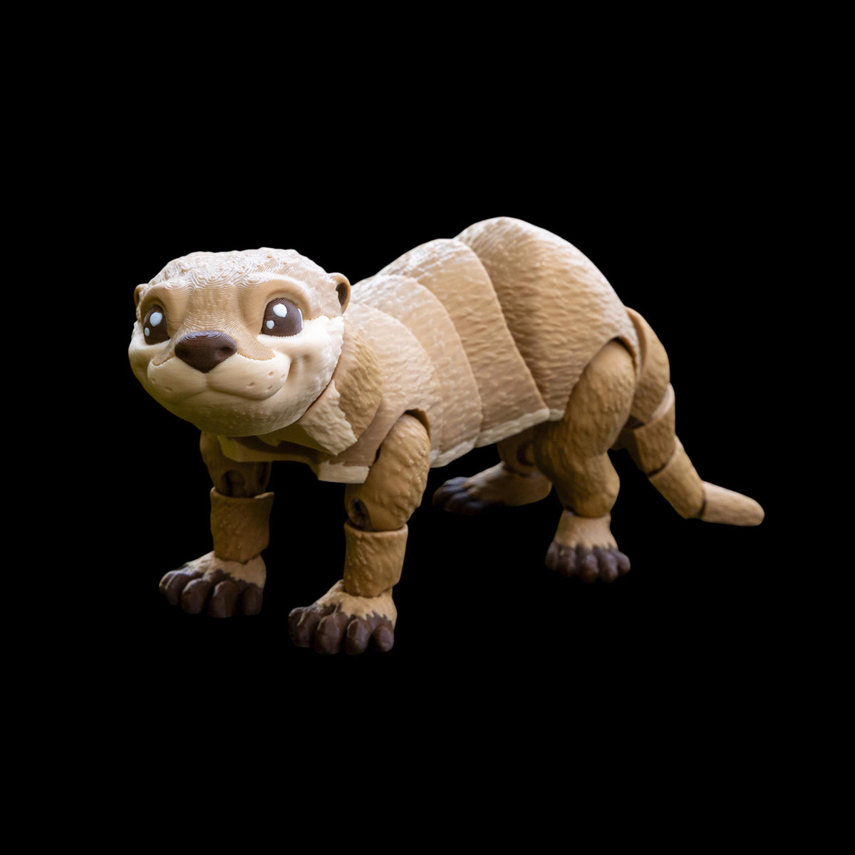 Mini Otter Figurine Articulated Model Movable Joints Design Wildlife Animal Toy Desk Decoration Office Accessory Display Piece Tan Brown Colors Small Statue Collectible Item Nature Lover Gift Posable Figure PLA Material Printed Creation