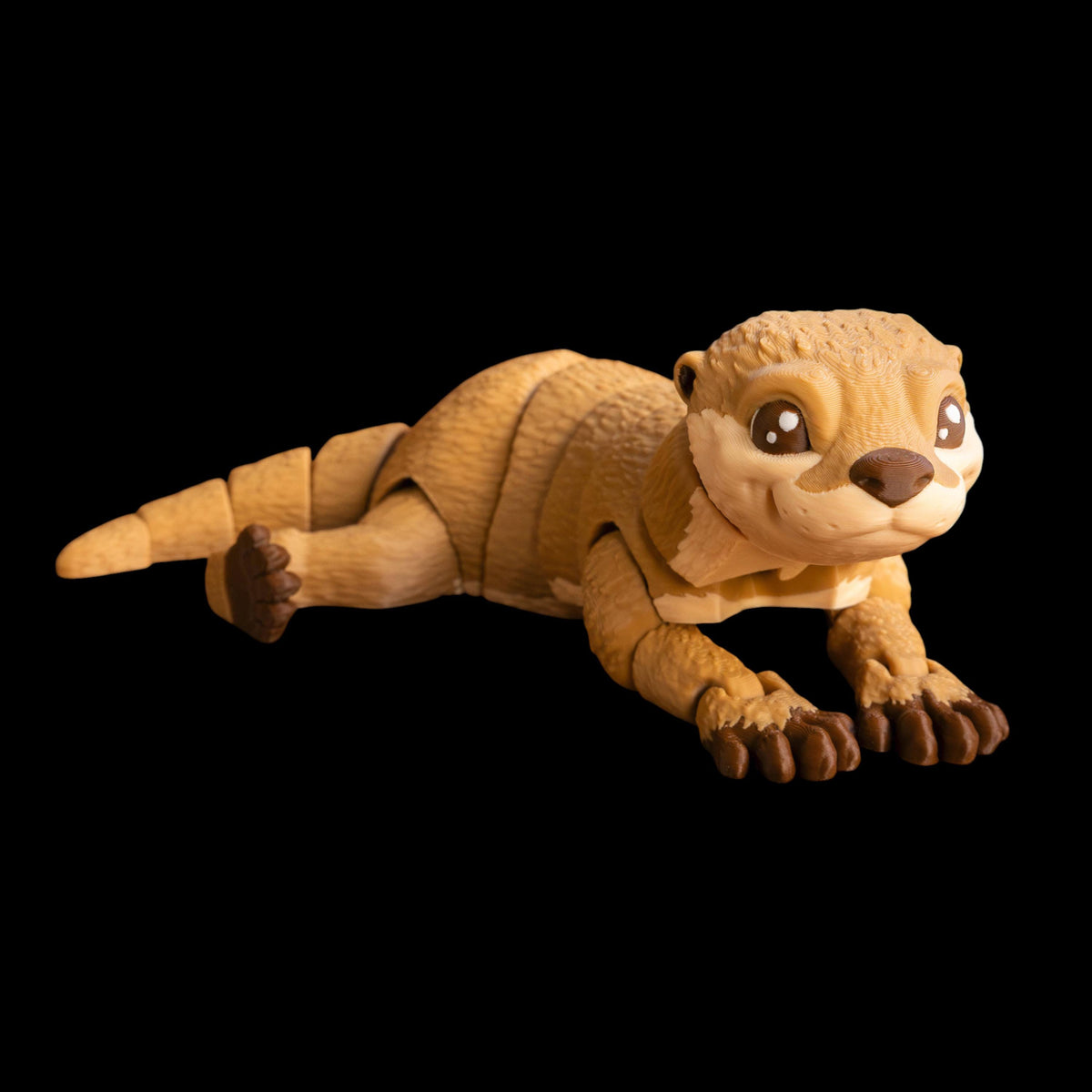 Desk Decoration Figurine Mini Otter Model Office Accessory Display Wildlife Animal Statue Small Collectible Item Articulated Design Movable Joints Feature 3D Printed Creation PLA Material Construction Nature Lover Gift Tan Brown Colors