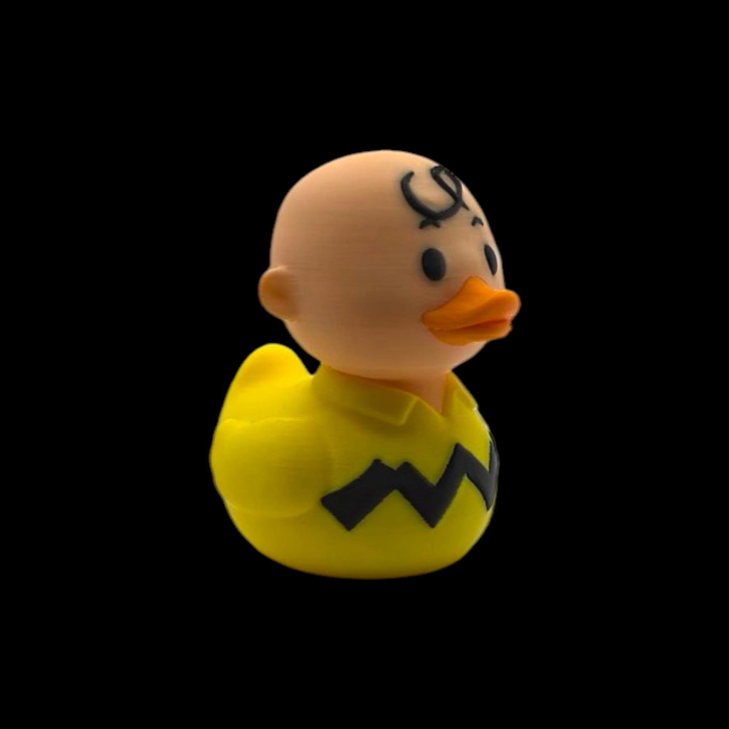 Charlie Brown Duck Inspired Cartoon Character Collectible Figure Desk Decor Yellow & Black