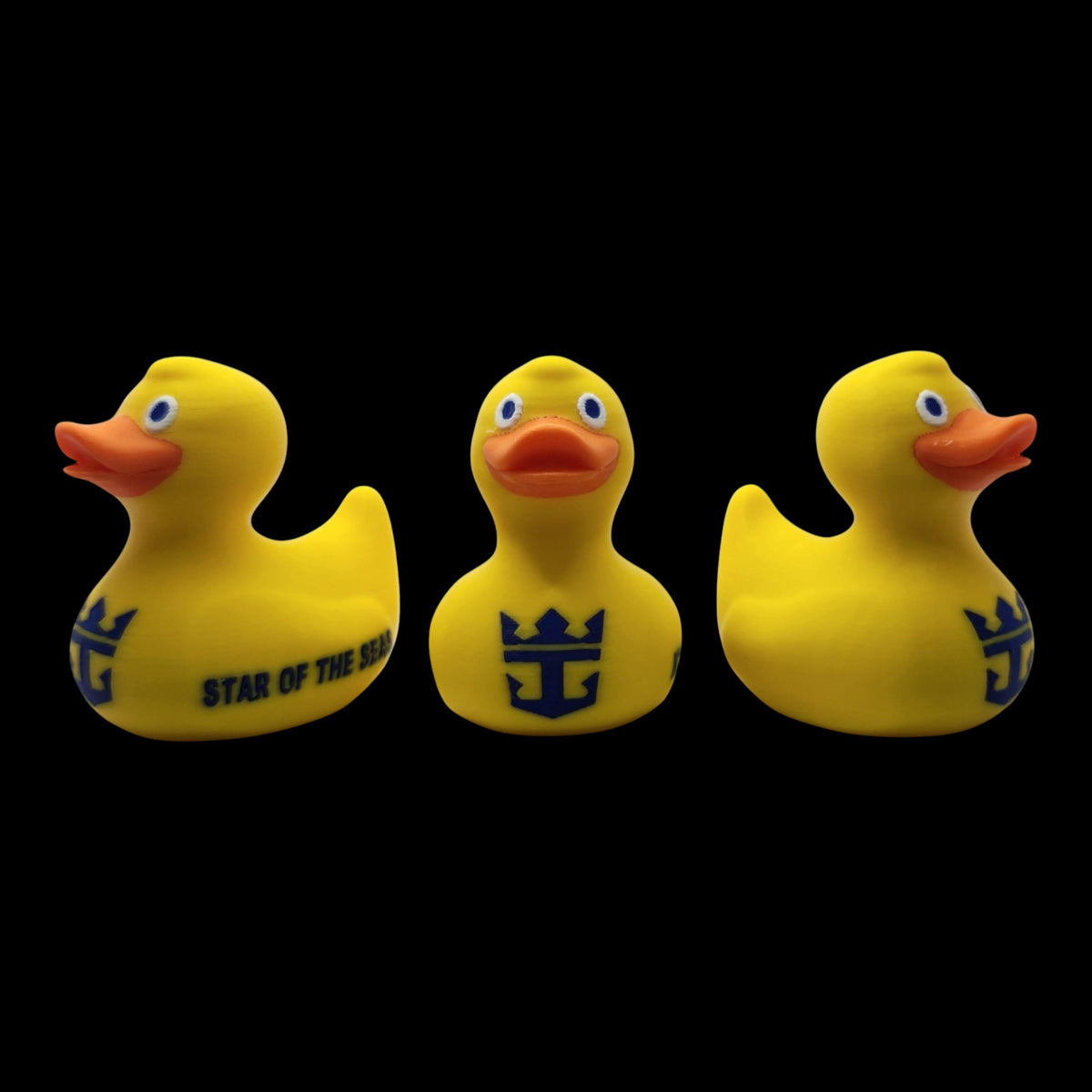 Custom Cruise Ship Duck Royal Caribbean Collection Travel Souvenir Maritime Display Piece Three D Printed Plastic Design Anchor Crown Logo Details White Yellow Color Options Nautical Theme Collection Premium Quality Construction Travel Carnival Cruise duck MSC cruise duck NCL Cruise duck