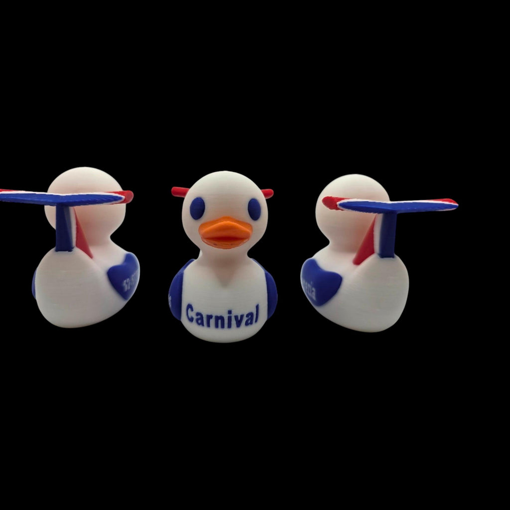 Beach Theme Duck Ornament Carnival Cruise Collection Three Size Options Nautical Bathroom Decor White Red Blue Design