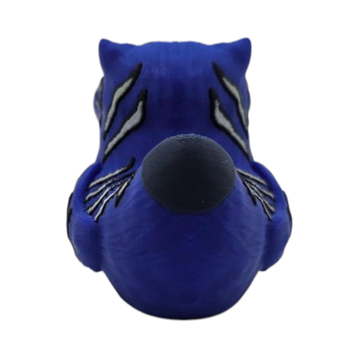 Blue Tiger Duck Figurine Statue Birthday Present Coworker Gift Kpop Fan Collectible 3D Printed Design Premium PLA Material Black Stripes Leopard Pattern Yellow Green Eyes Fangs Desk Accessory Jeep Duck Bathroom Shelf Display Novelty Office