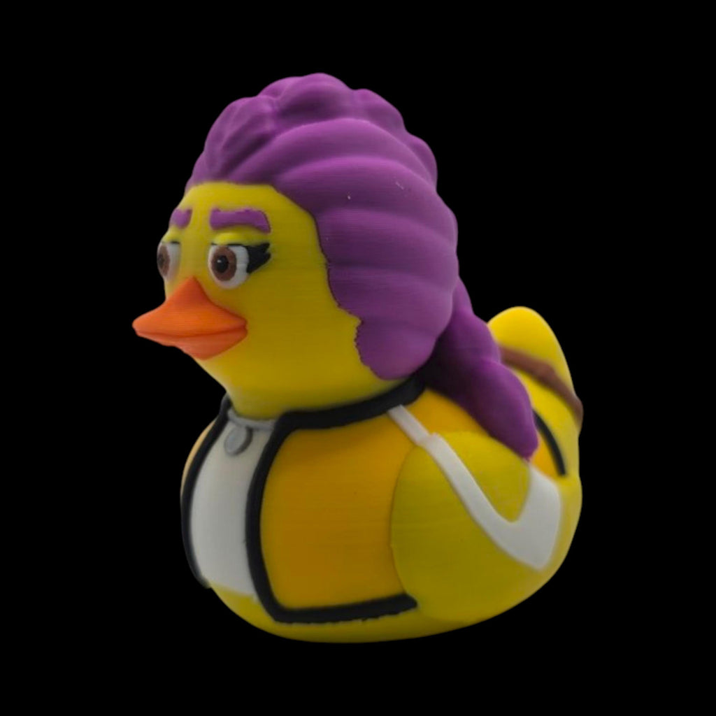 Punk Character Rubber Duck Purple Mohawk Hair Design Black White Racing Stripe Figurine 3D Printed Collectible Toy Jeep Ducking Gift Desk Ornament Office Accessory Bathroom Display Novelty Present Girlfriend Birthday Gift Coworker