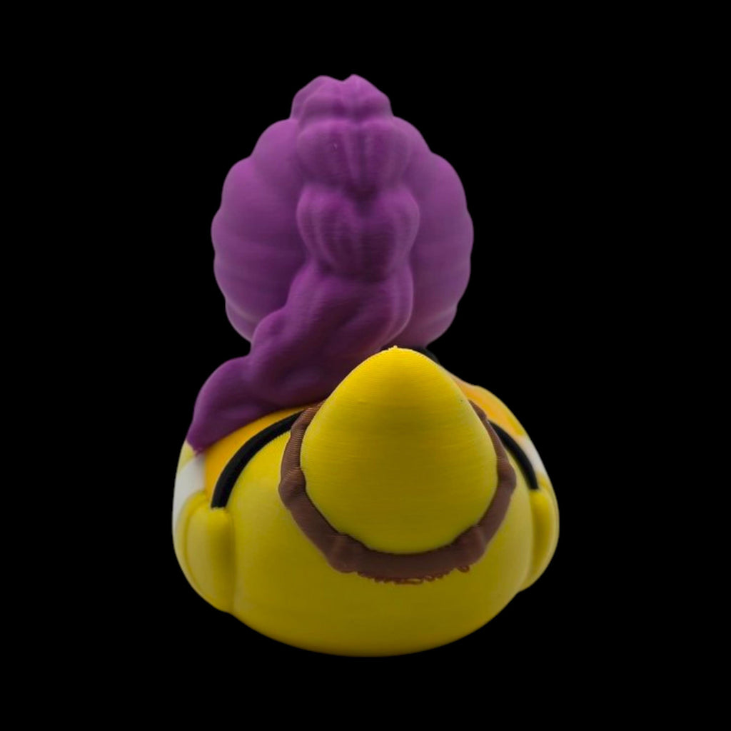 Bathroom Display Novelty Rubber Duck Purple Mohawk Punk Character Racing Stripe Design 3D Printed Collectible Toy Jeep Ducking Gift Desk Ornament Office Accessory Unique Figurine Coworker Present Girlfriend Birthday Gift Premium PLA